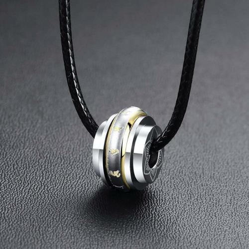 Necklaces | Men’s Titanium Steel ROTATING Tibetan Om Mani Padme Hum Mantra Necklace For Men Necklaces