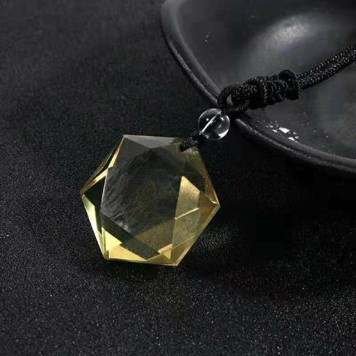 Necklaces | Natural CITRINE Cubic Hexagram ‘SUNSHINE & JOY ‘ Pendant Necklace For Men Necklaces