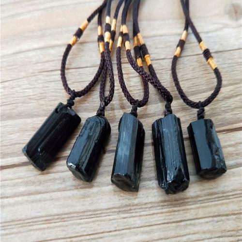 Necklaces | Natural Raw Black Tourmaline Stone SHIELDING Pendant Necklace For Men Necklaces