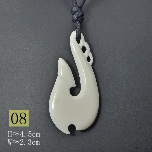 Necklaces | New Zealand Maori Tribal Style Hand Carved Bone ‘HEI-MATAU'( Fish Hook) SAFE JOURNEY Necklace-9 styles For Men Necklaces