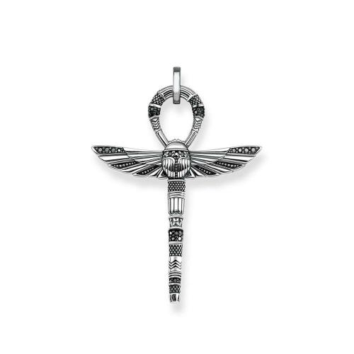 Necklaces | Silver & Zirconia Ankh & Egyptian Scarab Pendant Necklace For Men Necklaces