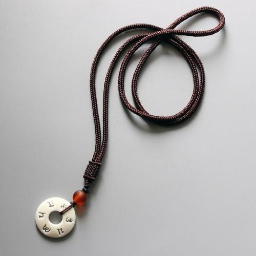 Necklaces | Tibetan Buddhist Hand Carved TAGUA NUT OM Mantra Sign Pendant Necklace For Men Necklaces