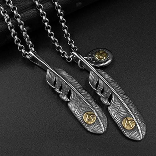 Necklaces | Titanium Steel Native American Inspired ‘FREEDOM’ FEATHER Necklace-2 Designs For Men Necklaces