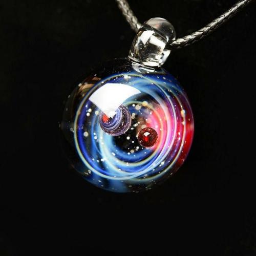 Pendant Necklaces | Hand blown Universe/Galaxy in Glass Pendant Necklace-11 Designs For Men Necklaces