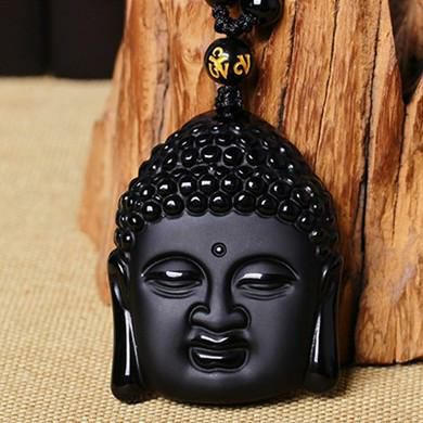 Pendant Necklaces | HandCrafted Obsidian Buddha Head Pendant Necklace Buddha Lovers Buddha Lovers