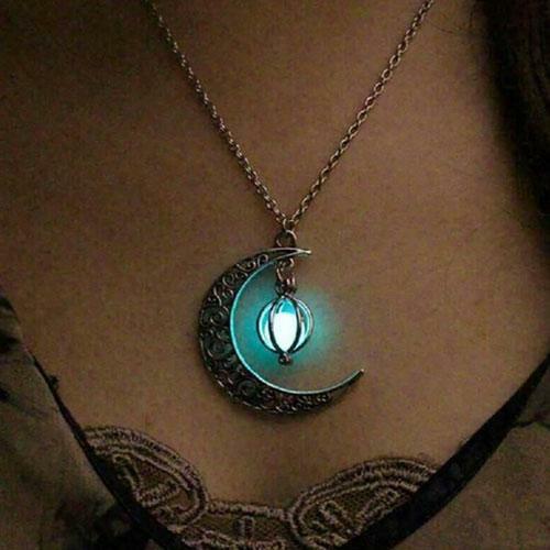 Pendant Necklaces | Luminous Stone Crescent Moon Pendant Necklace Pendant Necklaces Pendant Necklaces