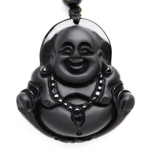 Pendant Necklaces | Natural Obsidian Laughing Buddha Pendant Necklace Buddha Lovers Buddha Lovers