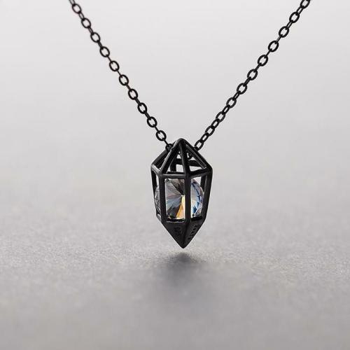 Pendant Necklaces | Sterling Silver Geometric Diamond INDEPENDENCE Heart Pendant Necklace Pendant Necklaces Pendant Necklaces