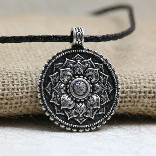 Pendant Necklaces | Tibetan Antique Silver Om Lotus Mandala Necklace Mandala Tapestry/Blankets Mandala Tapestry/Blankets