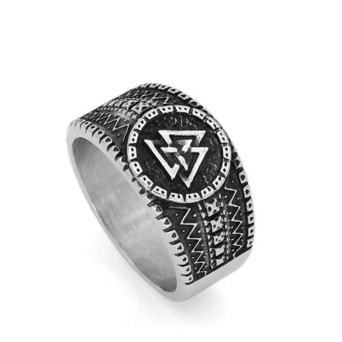 Rings | Mens Stainless Steel Norse Valknut Rune amulet Ring For Men Rings