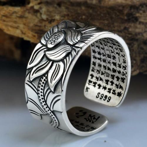 Rings | Pure Sterling Silver Lotus Sutra Ring For Men Rings