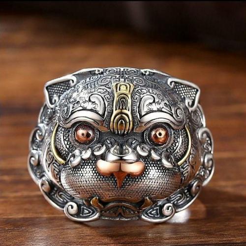 Rings | THAI SILVER Two Tone Ancient Tiger ‘FIERCE’ Ring & Necklace For Men Necklaces