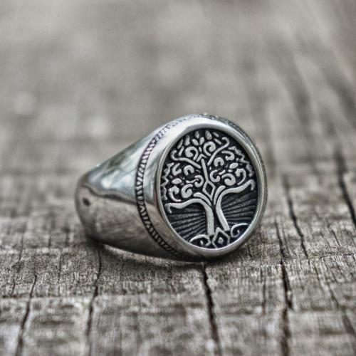 Rings | Titanium Steel Classic Men’s TREE of LIFE Signet Ring-US Sizes 7-14 For Men Rings