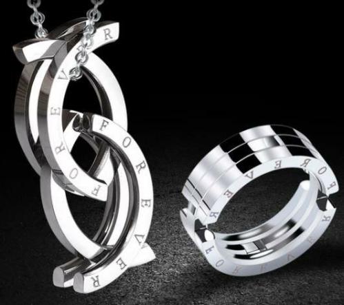 Rings | Unique Stainless Steel ‘FOREVER’ Kissing Fish TRANSFORMING RING to NECKLACE – Steel Chain included For Men Rings