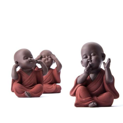 Tea Pet Passion | Buddha Tea Pet See/Speak/Hear no Evil Figurines Accessories Accessories