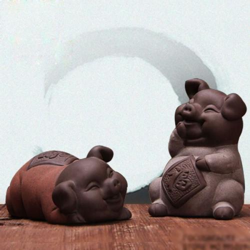 Tea Pet Passion | Lovable Handmade Pig Tea Pet Figurine-2 Styles Home Decor Home Decor