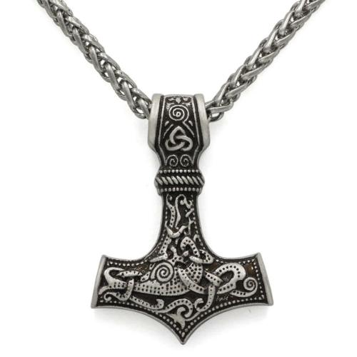 Viking Collection | Viking Mjolnir PROTECTION Amulet Necklace For Men Leather Jewelry Collection