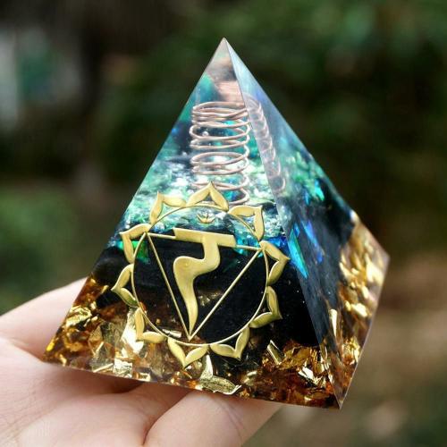 Accessories | #72-Handmade Clear Quartz & Obsidian Crystal Point ‘VITAL ENERGY ‘ ORGONITE Pyramid Accessories Accessories