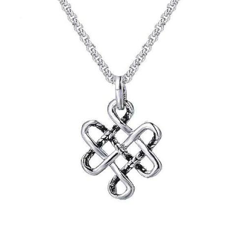 Pendant Necklaces | Stainless Steel Buddhist Eternal Knot WISDOM Necklace Pendant Necklaces Pendant Necklaces