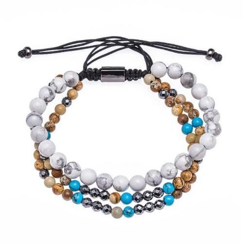 Minimalist Collection | Multilayer Hematite,Jasper & Howlite CALMING Bracelet Set For Men Minimalist Collection